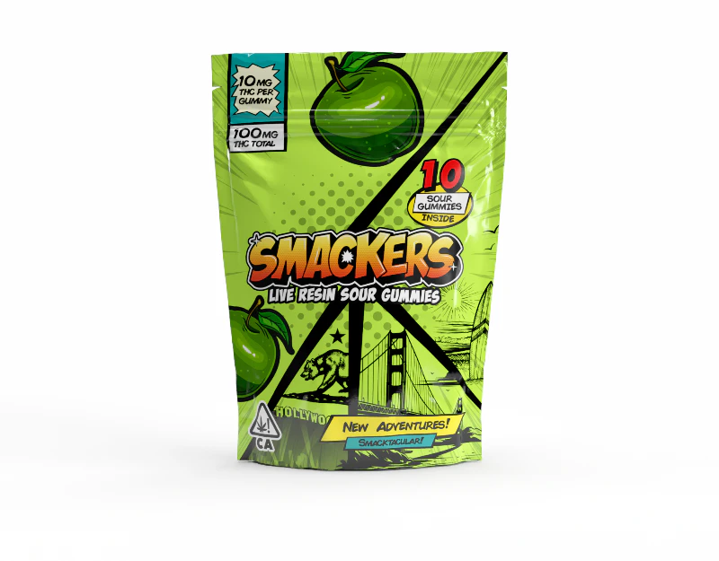 Smackers - Smackers - Green Apple Live Resin Sour Gummies 100mg Main Image