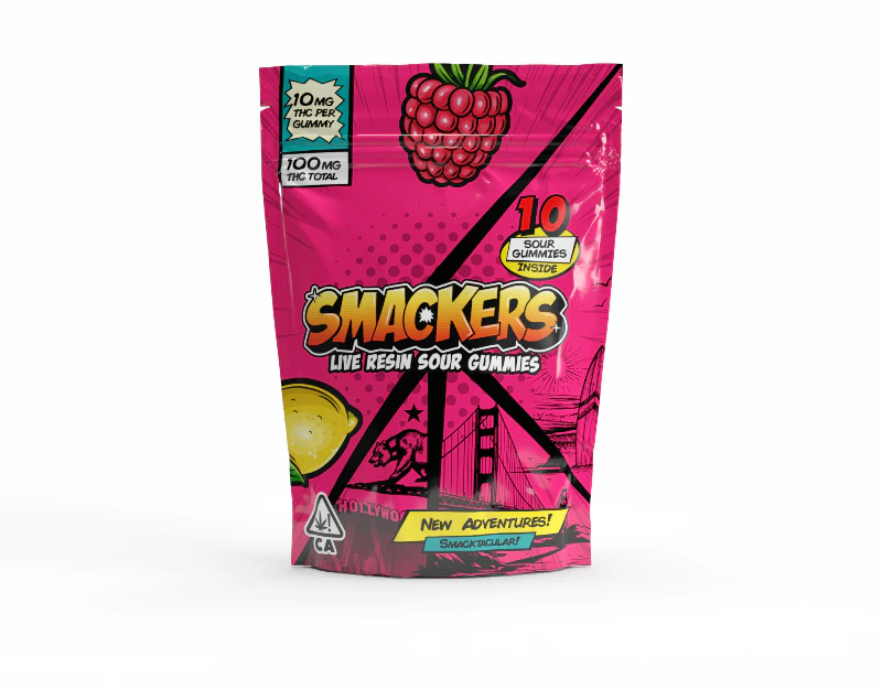 Smackers - Smackers - Raspberry Lemonade Live Resin Sour Gummies 100mg Main Image