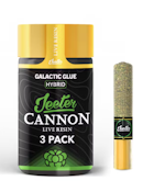 Jeeter- Baby Cannon-3 pack-Galactic Glue-Live Resin-Infuse Pre Roll-Hybrid-Ceramic Tip-45.77%-1.5G
