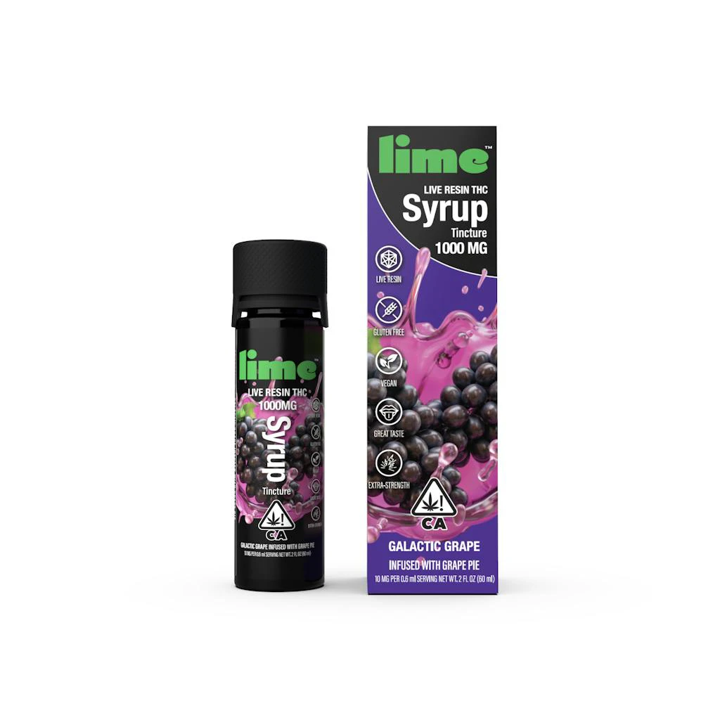 Lime - Lime Galactic Grape Live Resin THC Syrup Tincture 1000mg Main Image