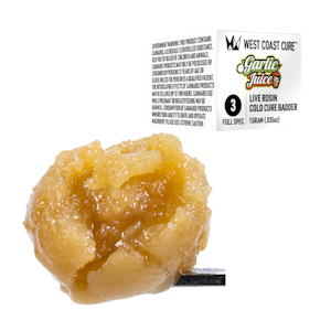 WEST COAST CURE - Garlic Juice | Tier 3 1g Live Rosin Cold Cure Badder | West Coast Cure