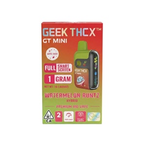 GEEK THCX - WATERMELON RUNTZ ALL IN ONE DISPOSABLE BAR 1G - GEEK THCX