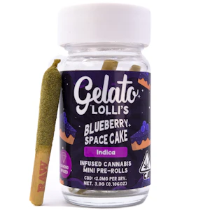 Gelato - Blueberry Space Cake Lolli's 3g 5 Pack Diamond Infused Pre-Rolls - Gelato