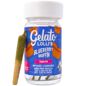 GELATO - Blueberry Muffin Lollis 3g 5 Pack Infused Pre-Rolls - Gelato