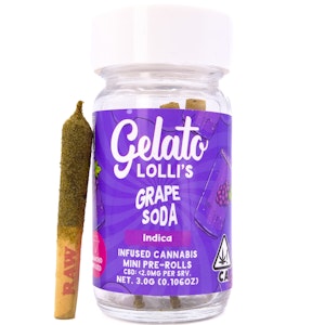 GELATO - Grape Soda Lolli's 3g 5 Pack Diamond Infused Pre-Rolls - Gelato