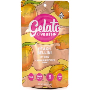 Gelato - Peach Bellini 100mg 10 Pack Live Resin Gummies - Gelato