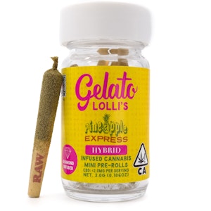 GELATO - Pineapple Express Lolli's 3g 5 Pack Diamond Infused Pre-Rolls - Gelato
