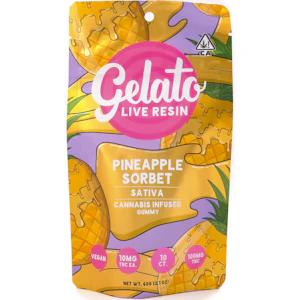 GELATO - Pineapple Sorbet 100mg 10 Pack Live Resin Gummies - Gelato