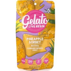 Gelato - Pineapple Sorbet 100mg 10 Pack Live Resin Gummies - Gelato