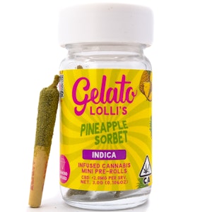 GELATO - Pineapple Sorbet Lolli’s 3g 5 Pack Diamond Infused Pre-Rolls - Gelato