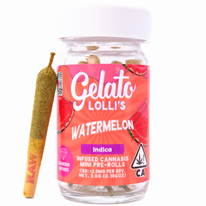 GELATO - Watermelon Lolli's 3g 5 Pack Infused Pre-Rolls - Gelato