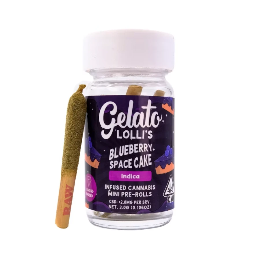 Gelato - Gelato Lolli Infused 5pk Prerolls 3g Blueberry Space Cake Main Image