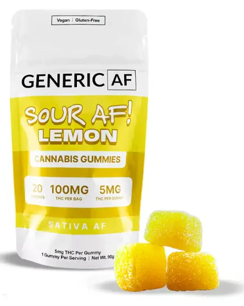 Generic AF - Sour Lemon | Generic Gummies | 20-Pack | 100mg Main Image