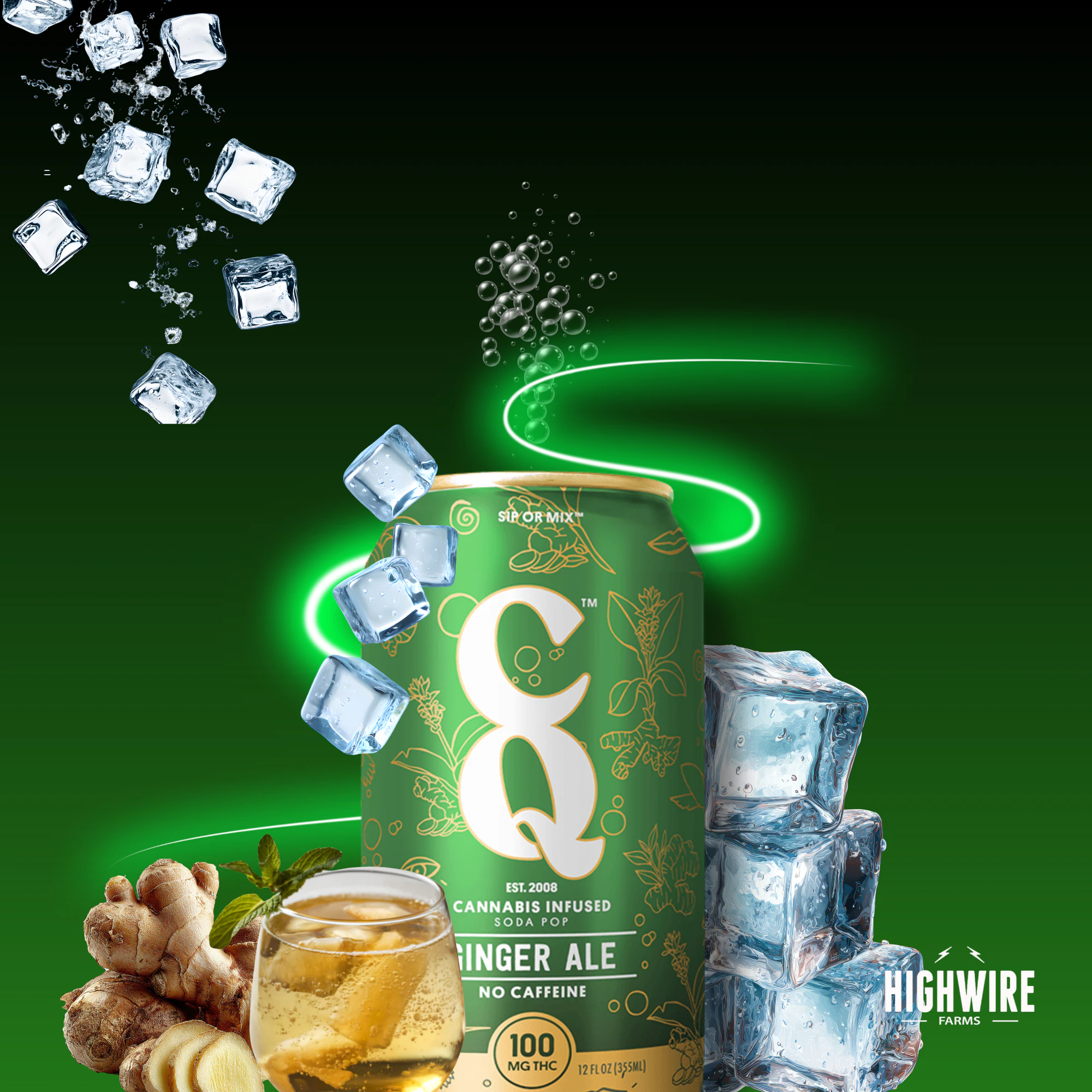 CQ - CQ Ginger Ale Soda 100mg Main Image