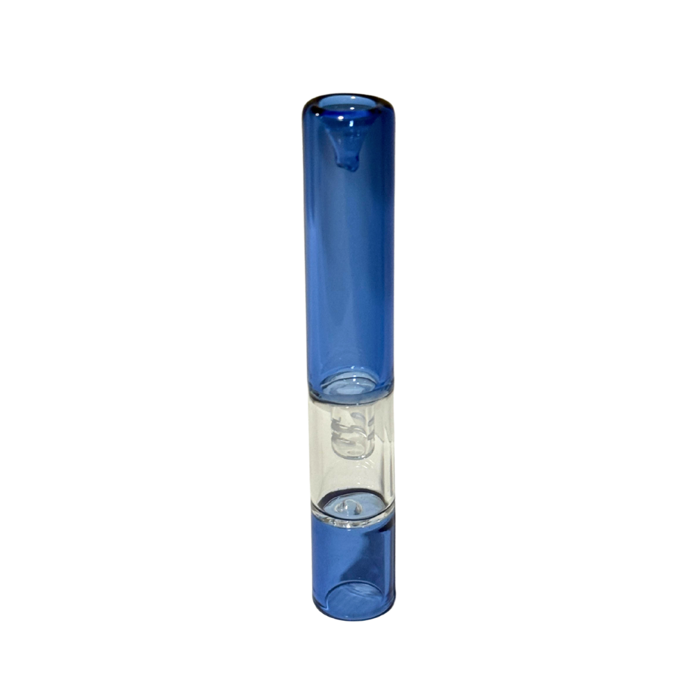 Glass Chillum Percolator - (Blue) picture