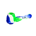 Silicone pipe with Glass Bowl - Green and Blue