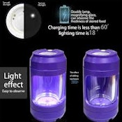 GlowJar - LED Storage Container w/ Grinder and Magnifying Glass - (Purple)
