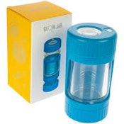 GlowJar - LED Storage Container w/ Grinder and Magnifying Glass - (Blue)