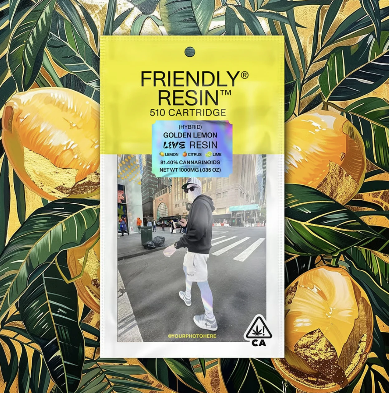Friendly Brand - Friendly Brand Golden Lemon Live Resin Cartridge 1.0g Main Image