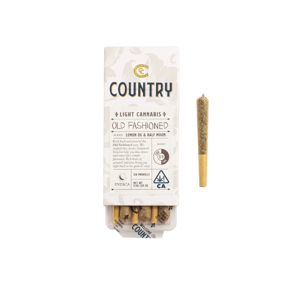 Country Holdings, INC - Country Old Fashioned | 1:1 | Indica | 6 x 0.6g Pre-Rolls Main Image
