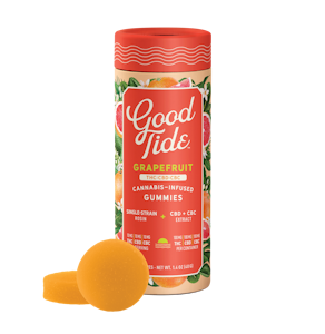 Good Tide - Good Tide | Grape fruit Solventless Hash Rosin Gummies | Blissful | 100mg THC:CBC:CBD