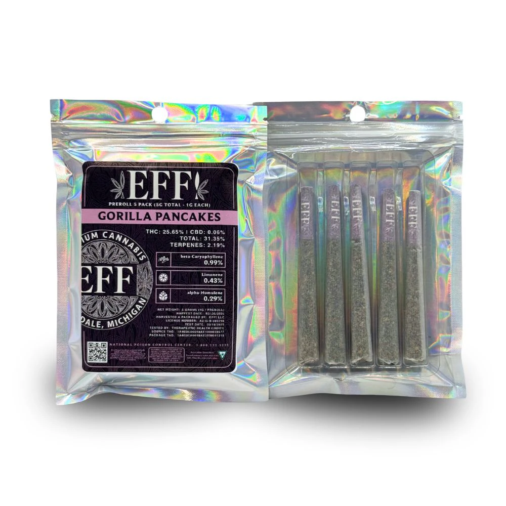 EFF! - Gorilla Pancakes 5pk Prerolls (5g total/1g each) - EFF! (FIRE ISLAND) Main Image