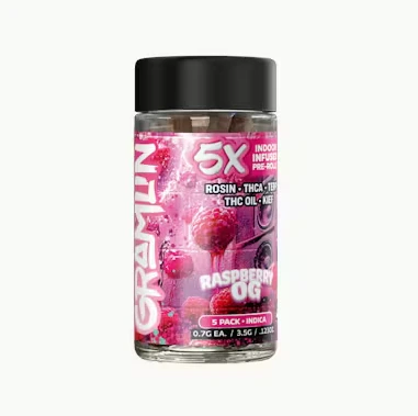 Gramlin - Gramlin Infused 5pk Prerolls 3.5g Raspberry OG Main Image