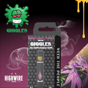 Giggles Puffs Hash Rosin Infused Disposable Grand Daddy Purple 2g