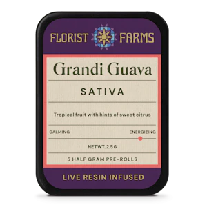 Florist Farms - Florist Farms - Grandi Guava - 5pk Live Resin Infused Prerolls