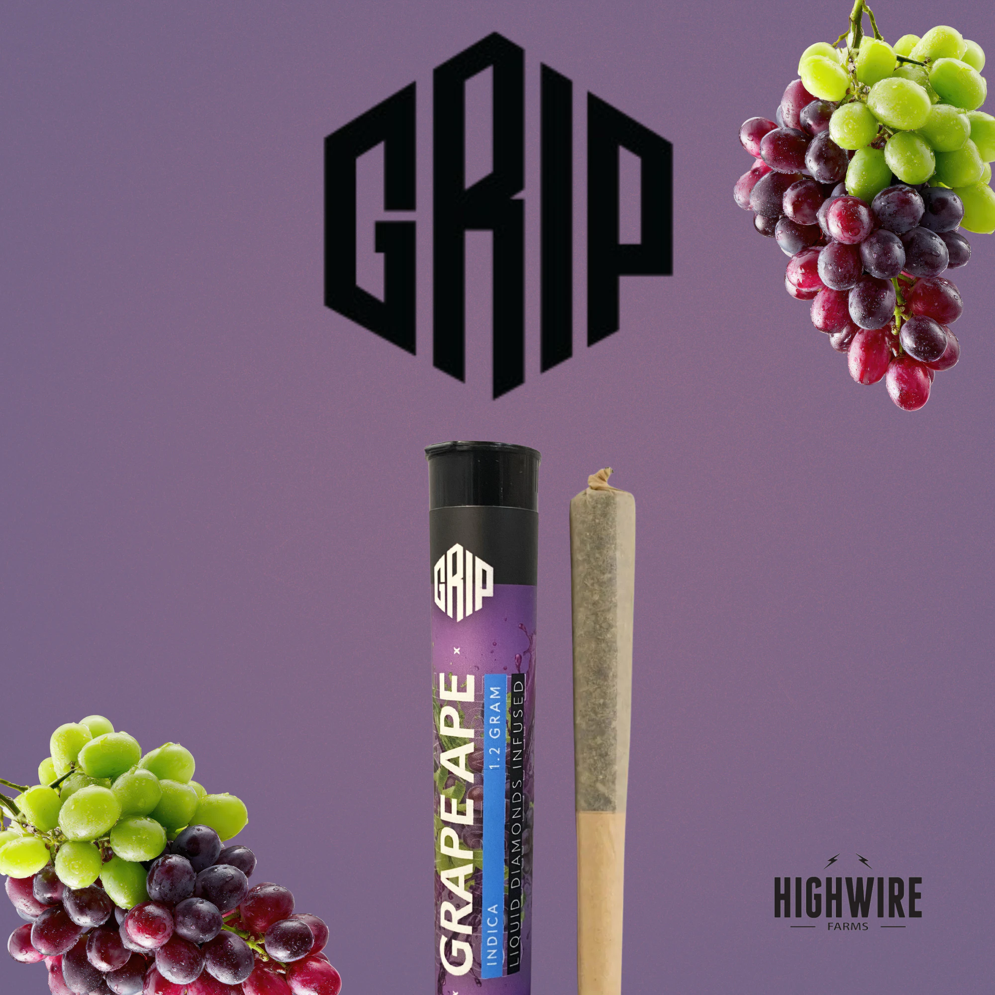 GRIP CANNABIS - Grip Grape Ape Liquid Diamond Preroll 1.2g Main Image