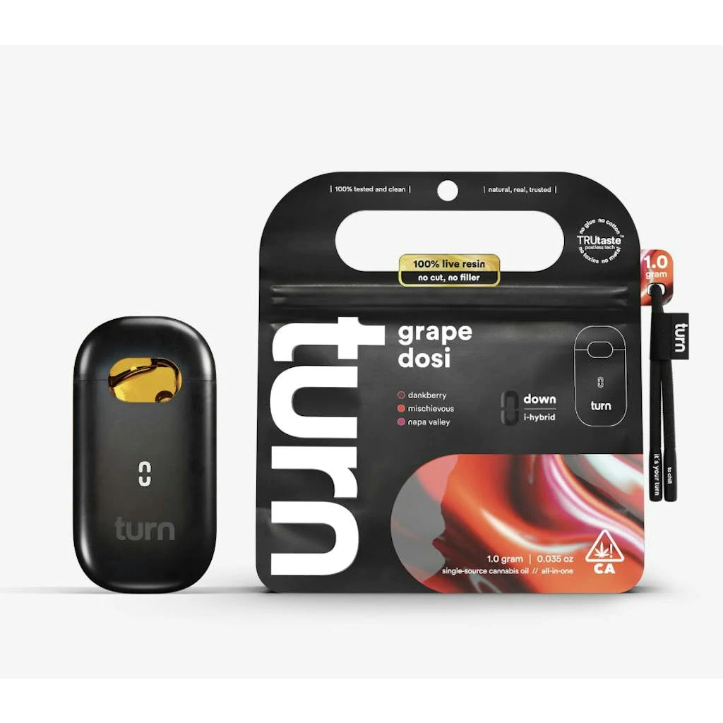 turn - Turn Grape Dosi Live Resin All-In-One Vape 1.0g Main Image