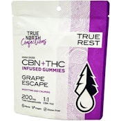 True North- Grape Escape 1:1 THC/CBN Gummies