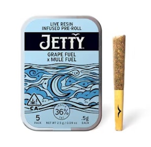 JETTY EXTRACTS - Jetty .5g Grape Fuel X Mule Fuel Live Resin Infused Pre-Roll 5pk