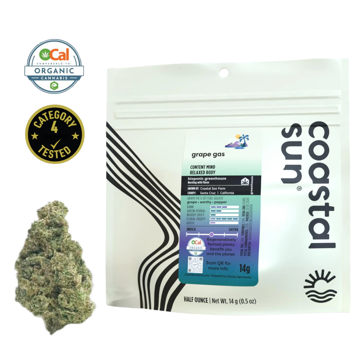 Coastal Sun - Grape Gas (H) | 14g Mylar Greenhouse Flower | Coastal Sun Main Image