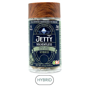 Jetty - Jetty - Solventless - Grape Gas x Sour Diesel - Infused Preroll Pack - 5pk - 2.5g