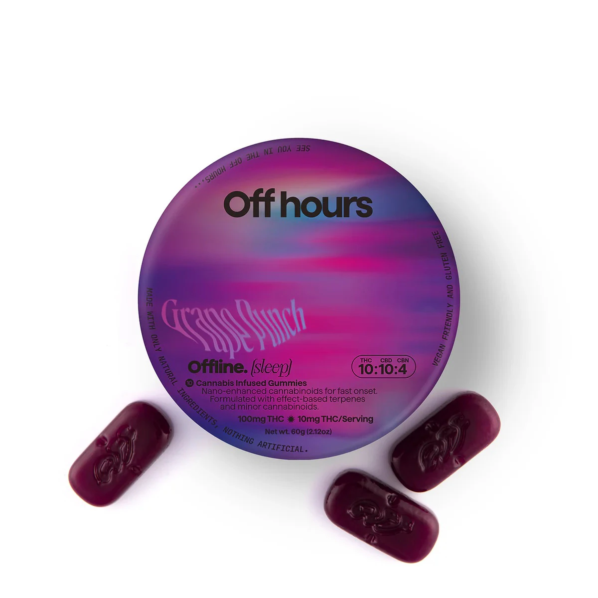 Off Hours - Grape Punch Offline | Gummies | 100mg/10 Pieces | Off Hours Main Image