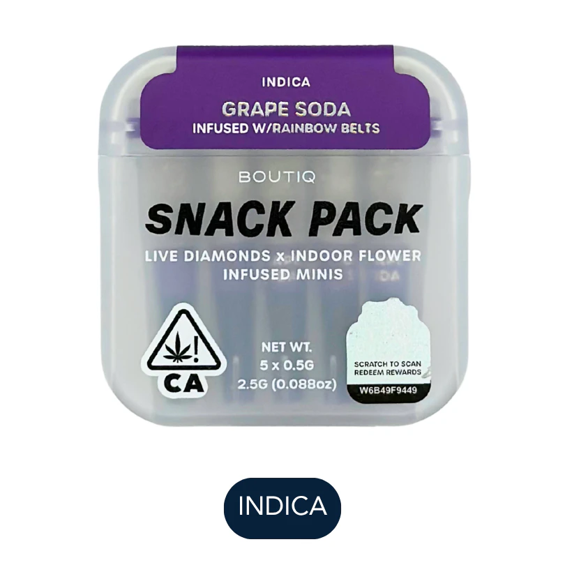 Boutiq - Boutiq - Diamonds - Grape Soda - Infused Preroll Pack - 5pk - 2.5g Main Image
