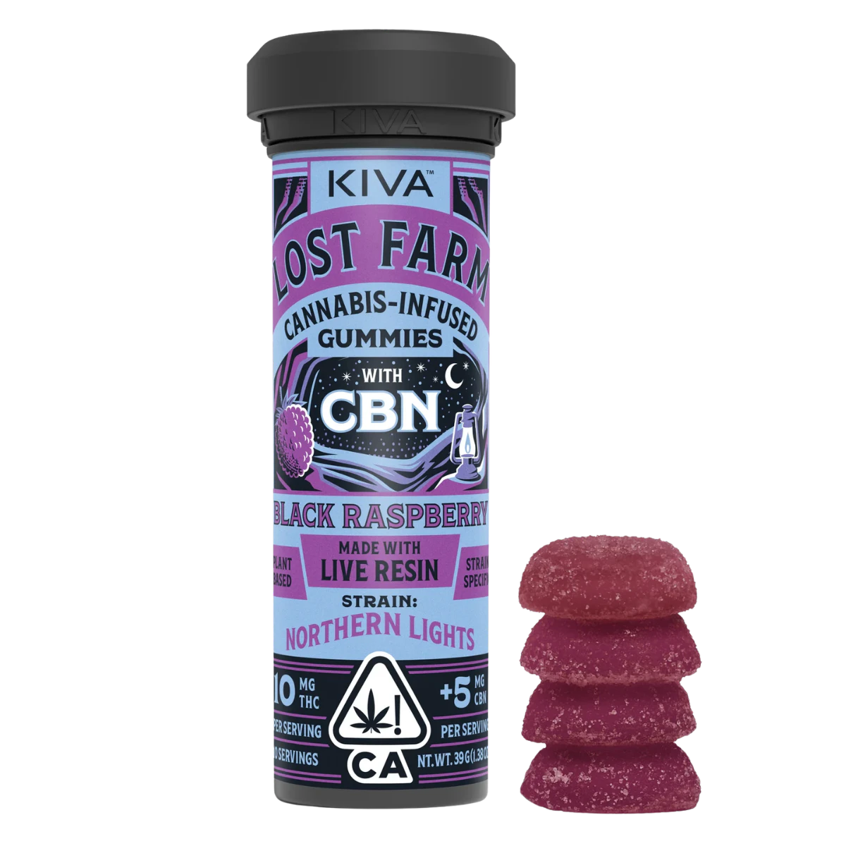 Lost Farm - Black Raspberry x Northern Lights (I) | Lost Farm Gummies 100mg THC:50mg CBN | Lost Farms Main Image
