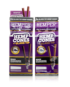 Hemp Pre-rolled Cones with Glass Tips - Grape - King Size (2pk)