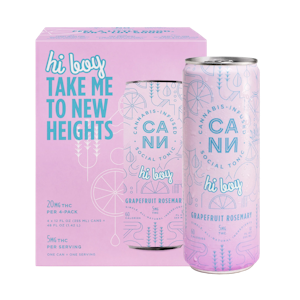 Cann Social Tonic - Grapefruit Rosemary | hi boy 12oz (4pk) 5mg THC | Cann Social Tonic