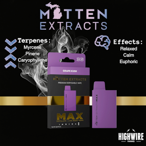 MITTEN EXTRACTS - Mitten Extracts MAX Disposable Grape Kush 3g