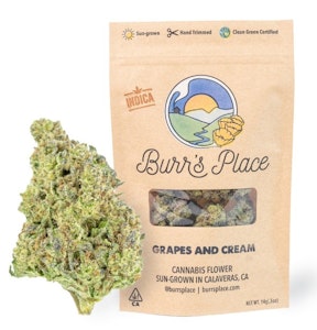 BURR'S PLACE - Burr's Place Grapes and Cream 1/2 PD 30%
