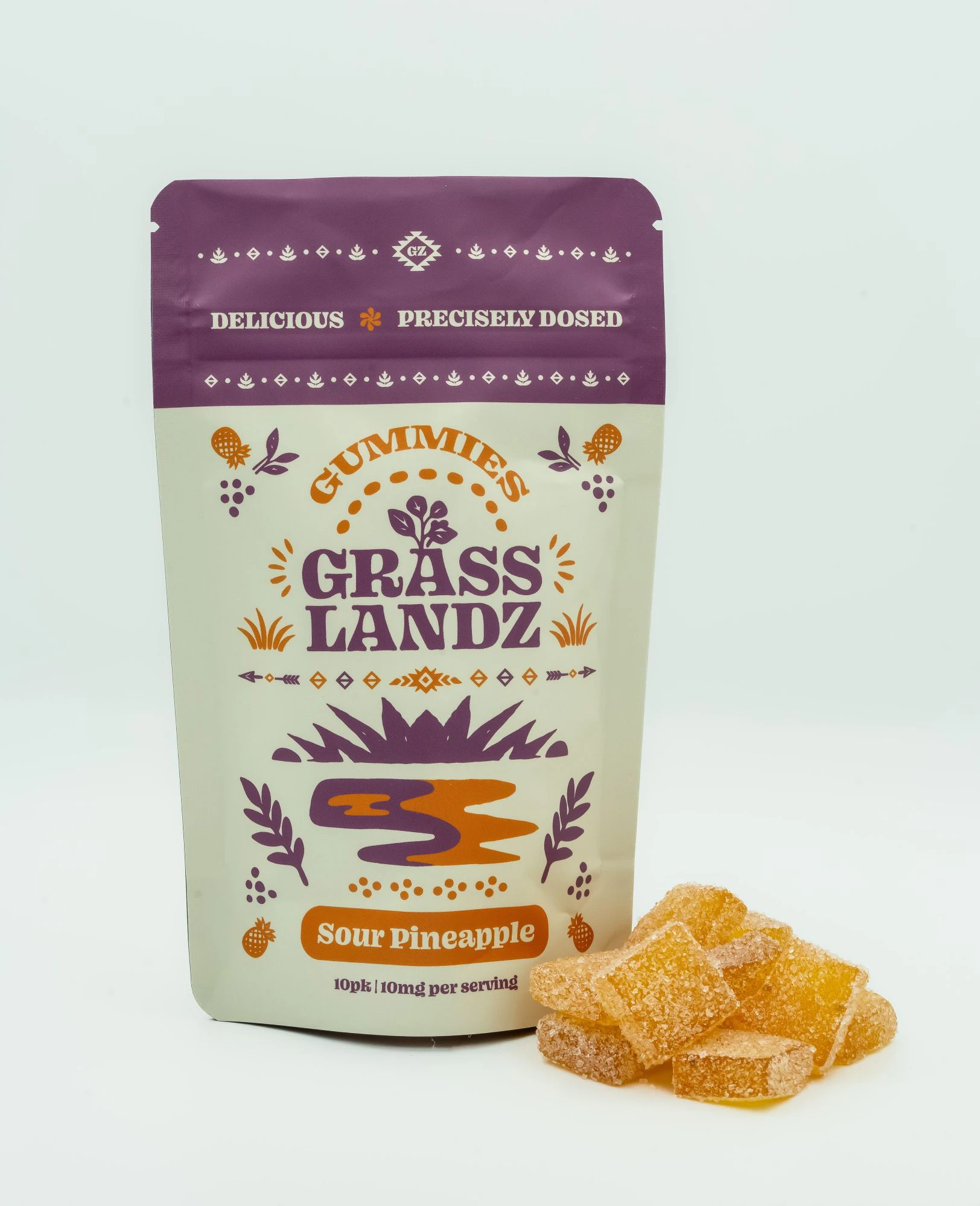 Grasslandz - Grasslandz | Sour Pineapple Gummies | 100mg (10ct) Main Image
