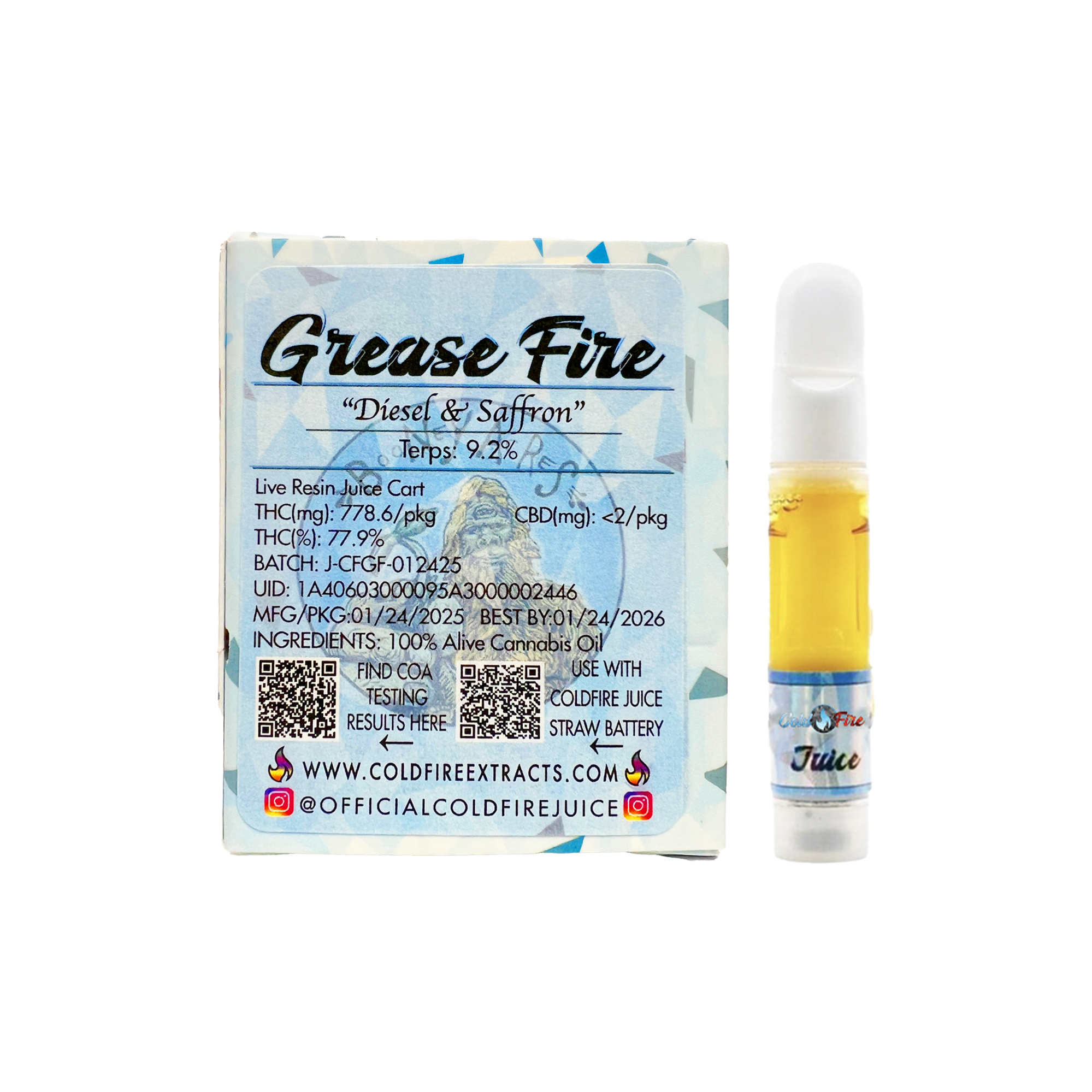 ColdFire x Booney Acres Grease Fire Live Juice Cartridge 1.0g