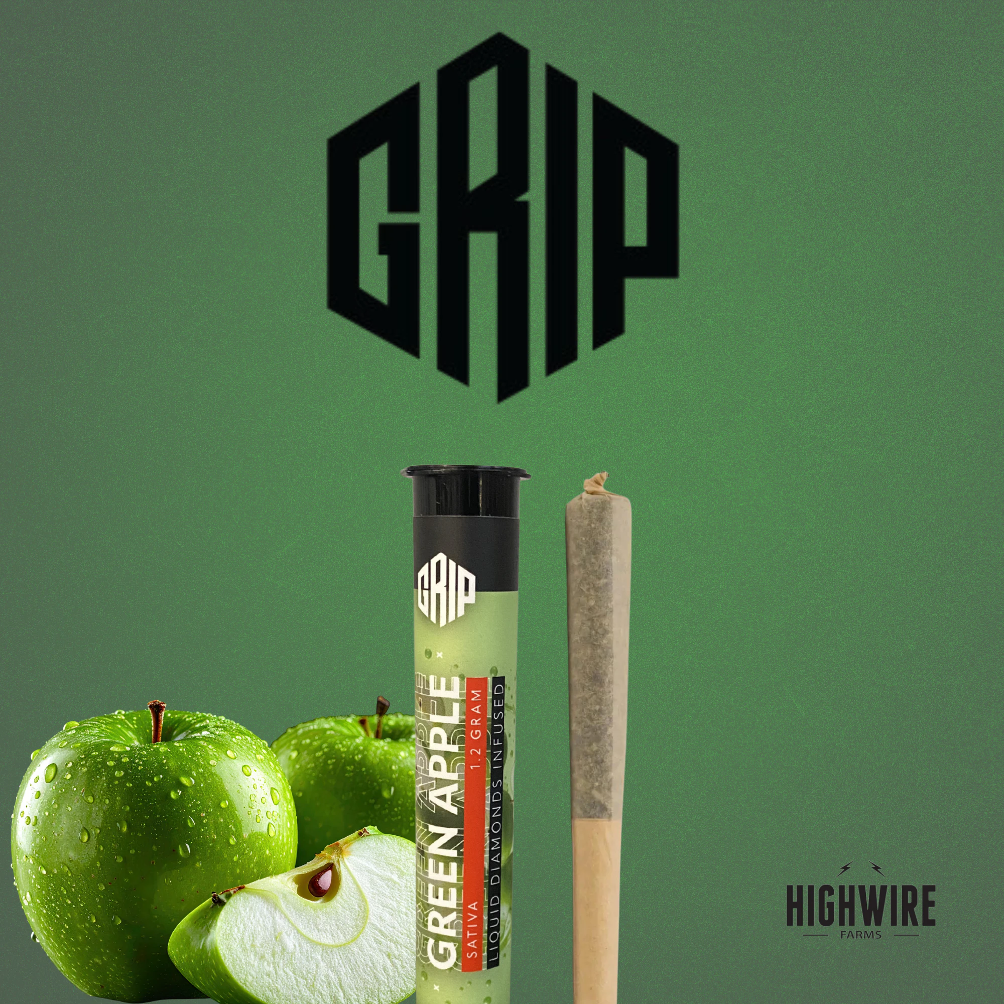 GRIP CANNABIS - Grip Green Apple Liquid Diamond Preroll 1.2g Main Image