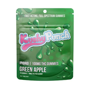 KUSHY PUNCH - Green Apple 10pk Gummies - 100mg