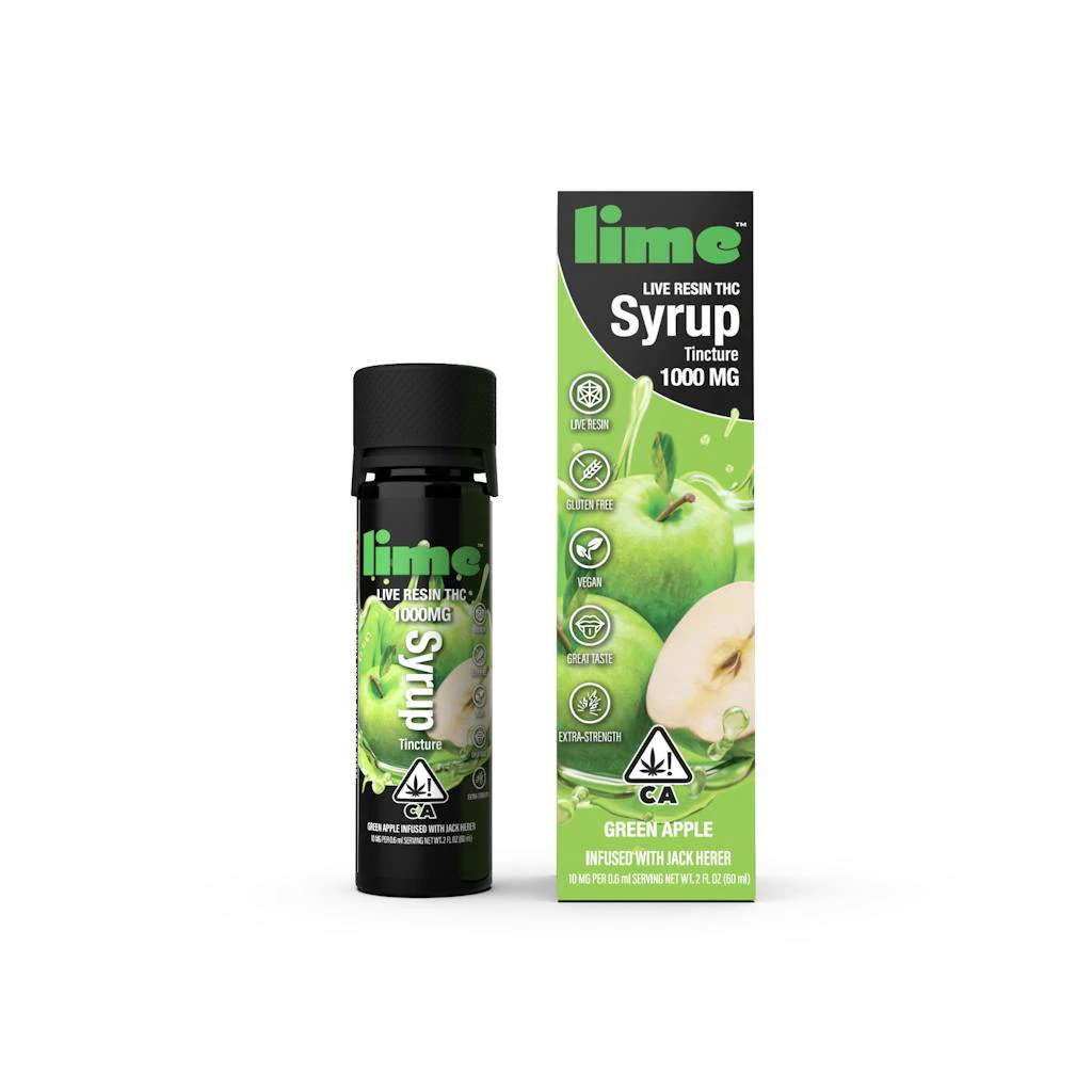Lime - Lime Green Apple Live Resin THC Syrup Tincture 1000mg Main Image