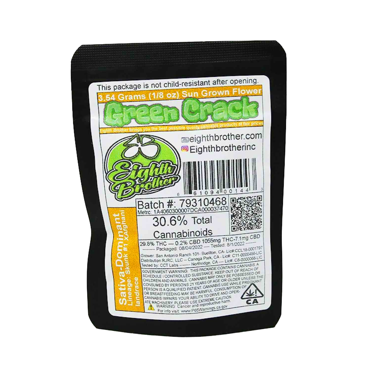 Eighth Brother Green Crack Flower 3.5g