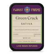 Green Crack | Live Resin Infused Pre-rolls | .5g 5-pack | Florist Farms