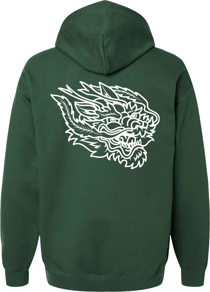 Green Dragon - (XL) DRAGON HEAD Green Hoodie Main Image